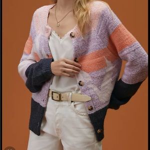 Anthropologie mauve cardigan size largev